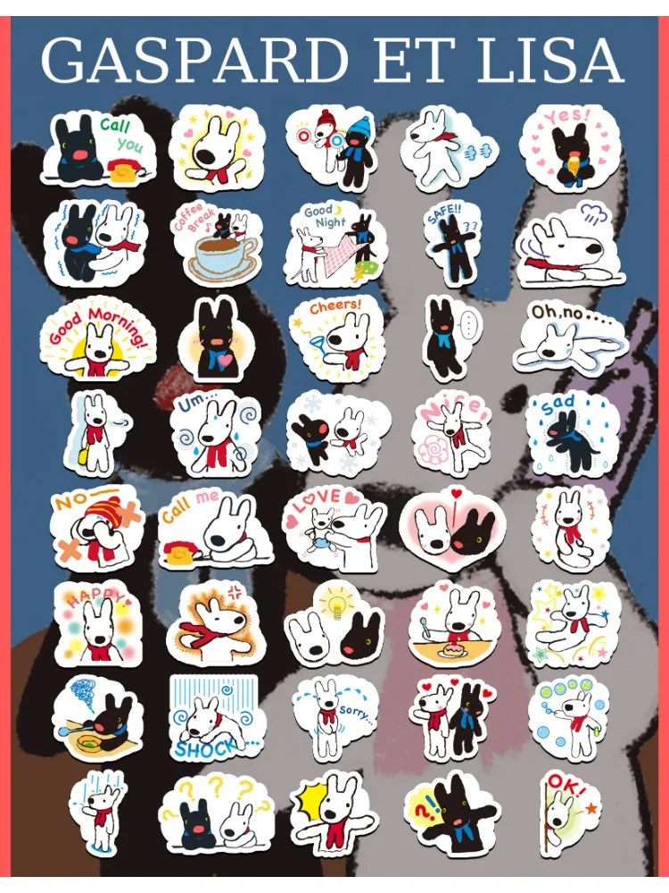 40 قطعة Gaspard et Lisa Ins نمط ملصقات لأجهزة الكمبيوتر المحمول الغيتار حقيبة دراجة نارية الكتابة على الجدران ملصق مضاد للمياه الشارات للعب الاطفال #2