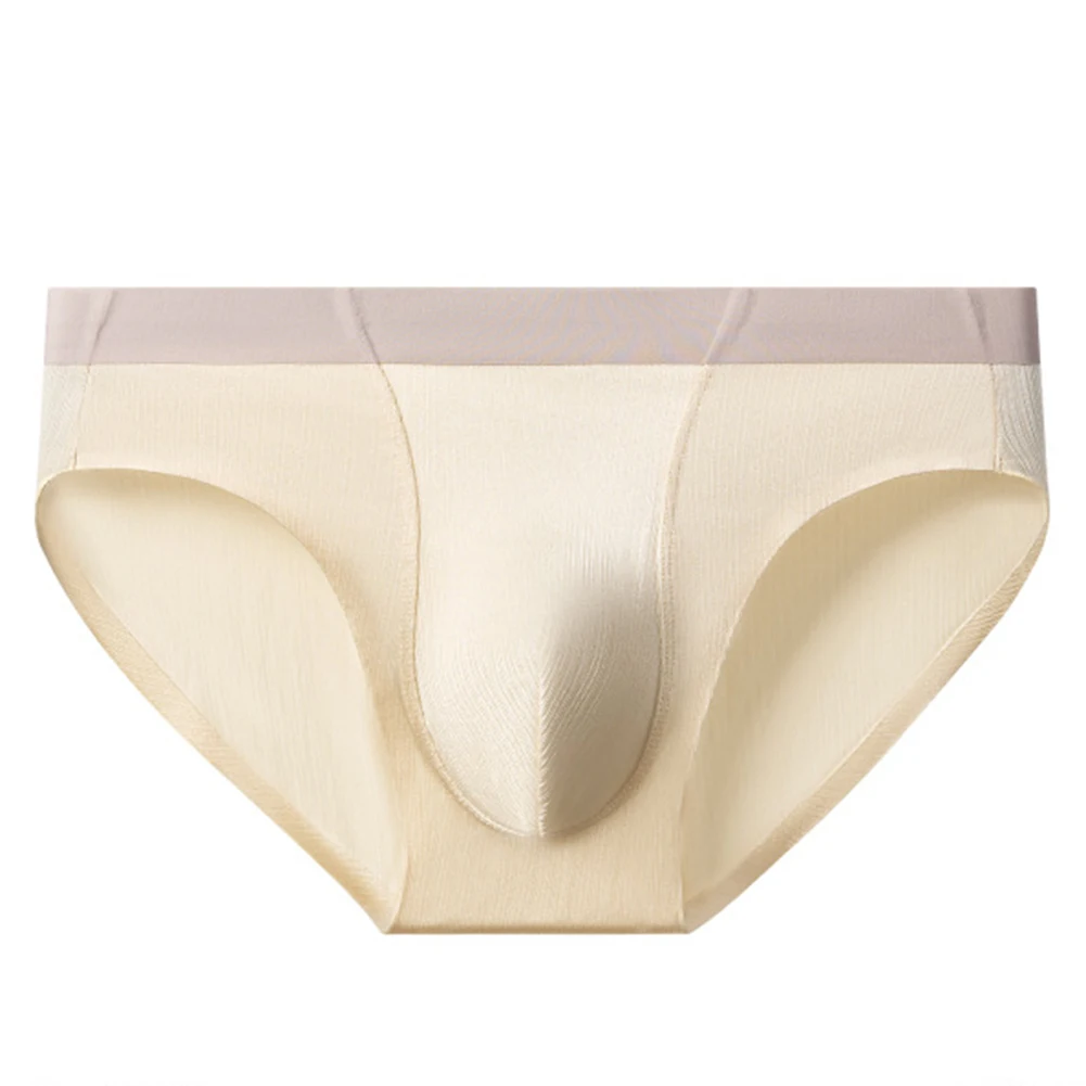 Men Seamless Glossy Briefs Underwear Gourd Shape Bulge Pouch Breathable Panties  Erotic Lingerie Thongs For Men