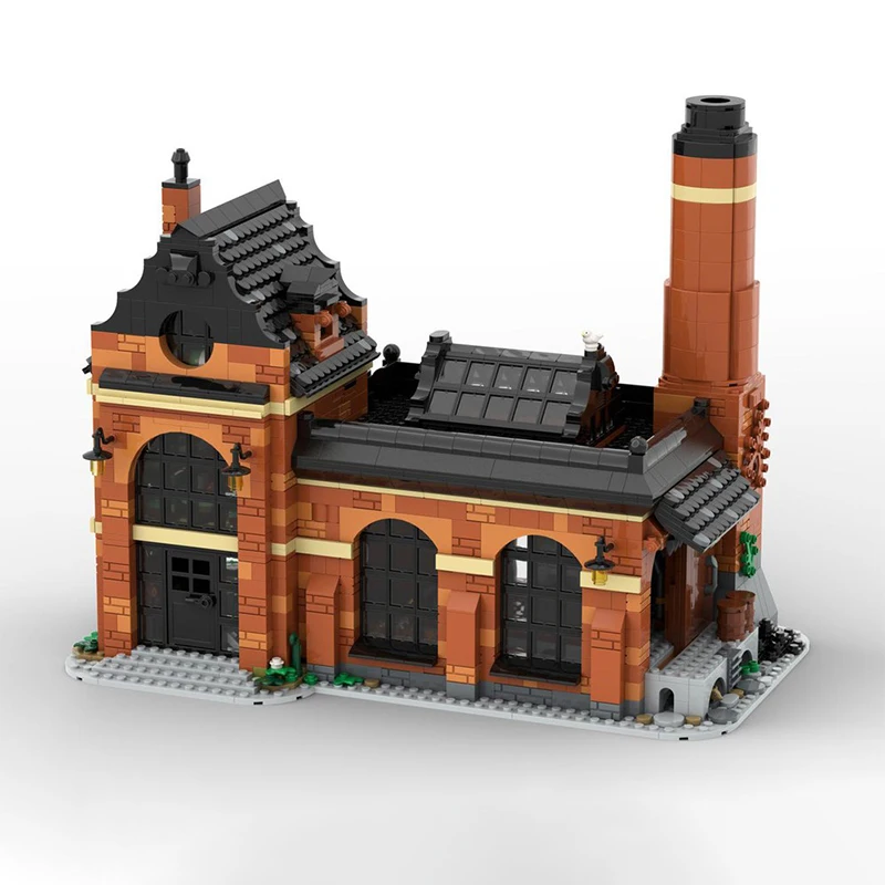 2643PCS MOC Architecture Glass Factory Model Custom Building Blocks DIY Assembly Display Gift Collectible Decoration Building