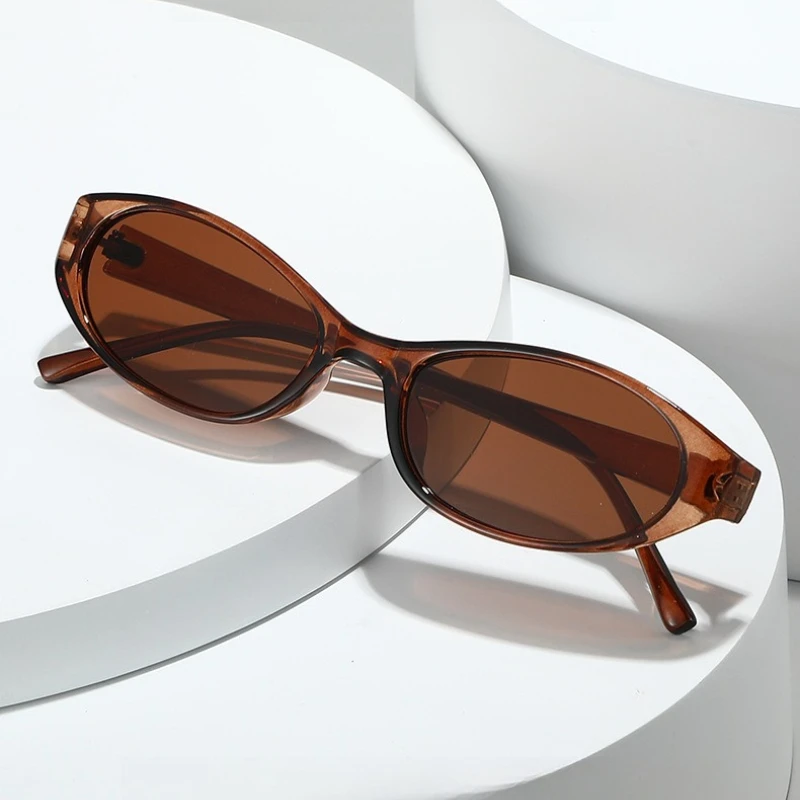 Fashionable New Cat-Eye Oval-Frame Sunglasses Unisex Trendy Sun Glasses Outdoor and Beach Vacation Anti-UV Shades UV400