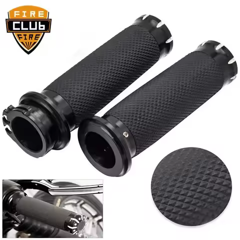 For Harley Sportster 883 1200 Touring Dyna Softail Rubber Motorcycle Handlebar Hand Grip 1'' 25mm Handle Bar Grips