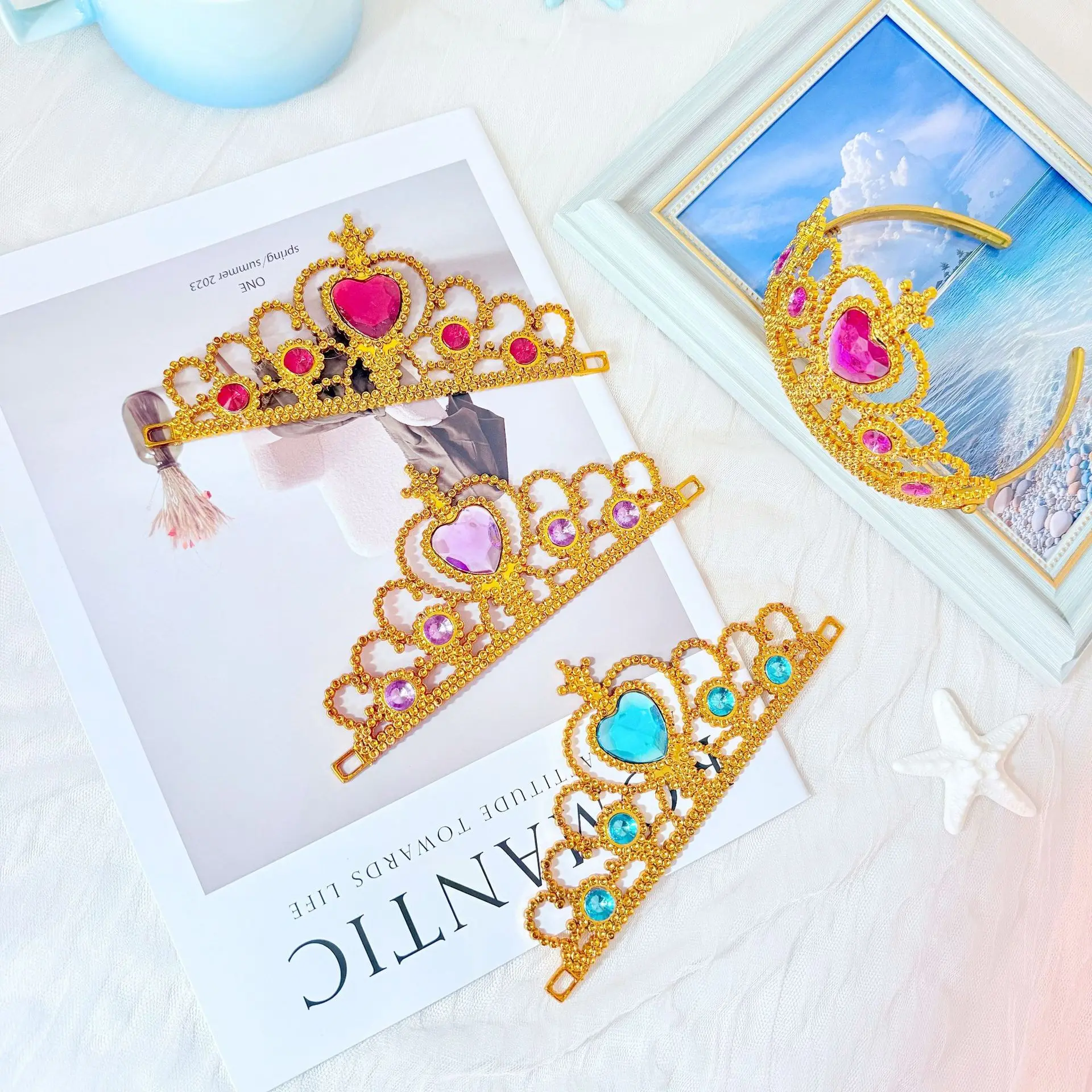 

Children King Crown Queen Headband Girls' Hair Accessories Cartoon Kids Frozen Princess Clothing Accessories Children's Headband