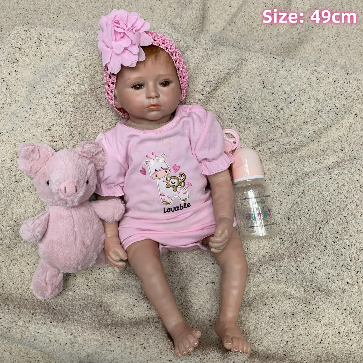 AnjoDoll 18-20 بوصة رسمت تولد من جديد دمية طفل، شعر متجذر الوليد دمية طفل نابض بالحياة بيبي دمية واقعية لعبة Boneca Brinquedo