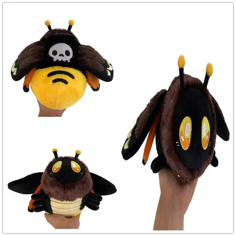 New Death Moth Plush Toy Ghost Face Moth Stuffed Doll Soft Insect Collectible Gift for Horror Fans and Gothic Lovers