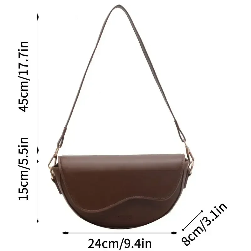 2024 Small Leather Saddle Armpit Bags for Women Bolsa Summer Chain Shoulder Crossbody Bag Ladies Vintage Underarm Handbags