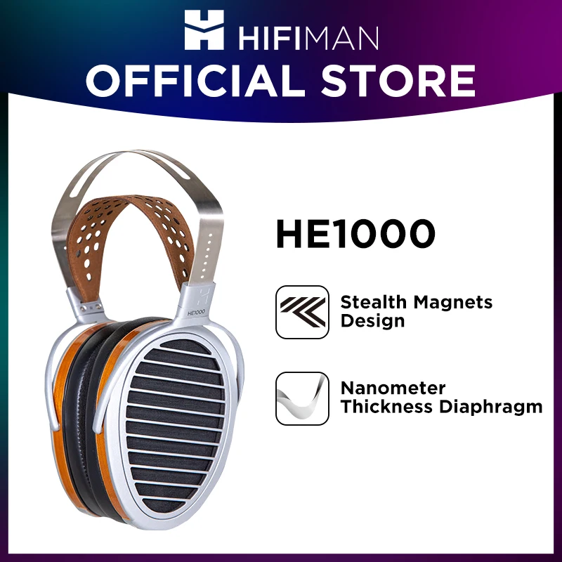 

HIFIMAN HE1000 Stealth Magnet Planar Magnetic Full-Size Over-Ear Open-Back Hi-Fi Reference Grade Headphones for Audiophiles