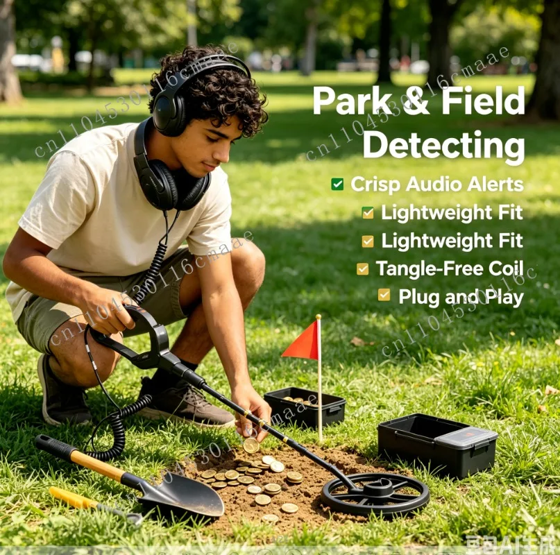 UR30 Headphone Earphone for Gold Detector K0SS GFX7000 4500 5000 Metal Detecting, HiFi Sound, Comfort Fit, Waterproof