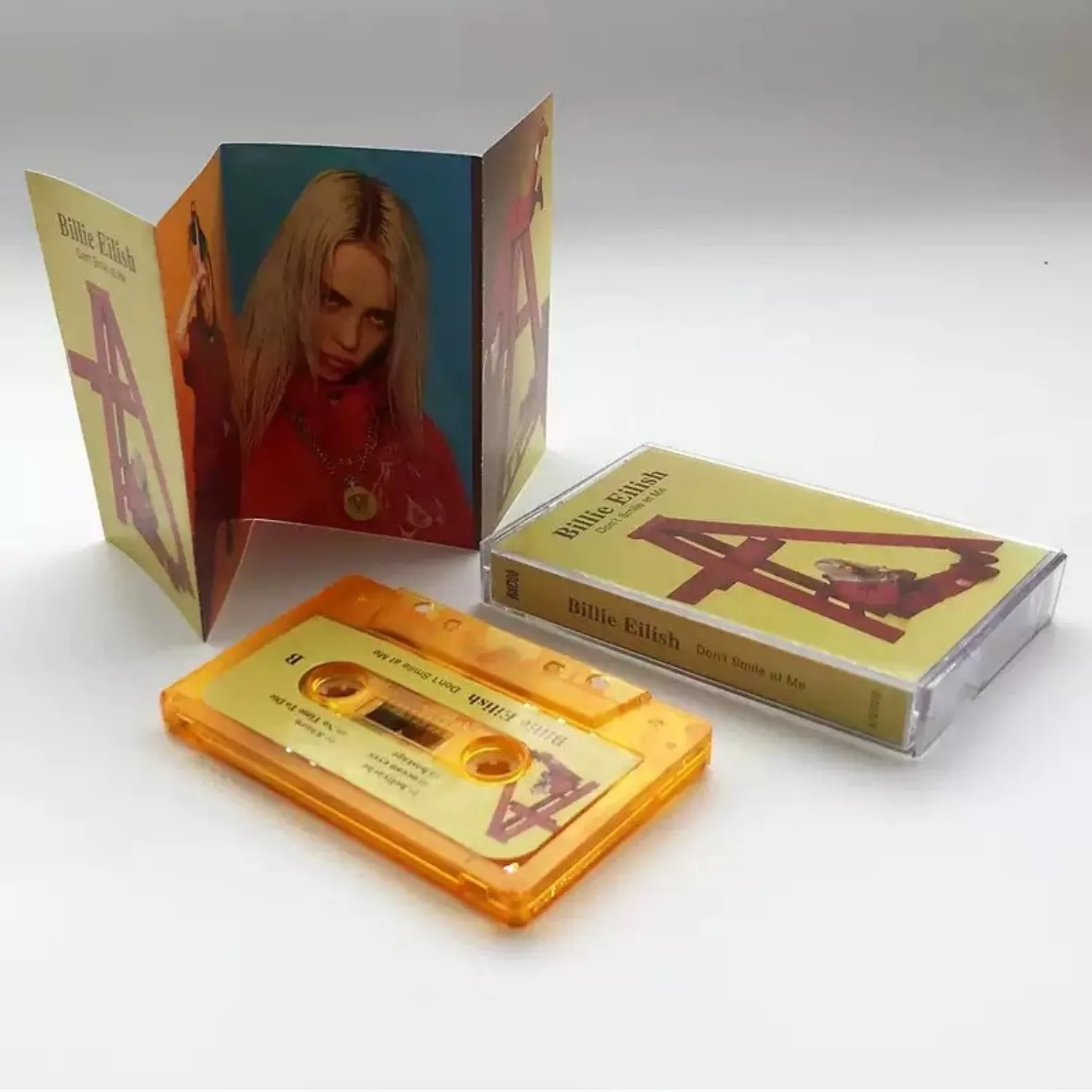 Retro Emotional Pop Music Cassette Tape Yellow Background Art Scene Portrait Themed Cover Atmospheric Narrative Track Collection