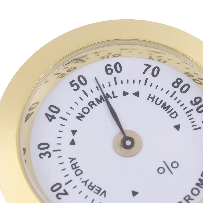 37mm Round Gold Measure Hygrometer Humidity Moisturizing Micro Hygrometer