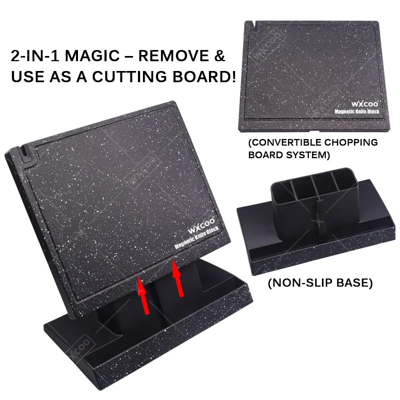 Wxcoo dupla face forte magnético faca de cozinha armazenamento universal bloco de faca suporte de faca magnética para bancada economia de espaço