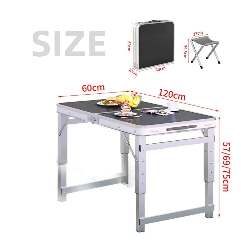 Outdoor Folding Table with Storage Bag Portable Aluminum Alloy Table Chair Set for Camping Picnic Fishing Table BBQ Furniture