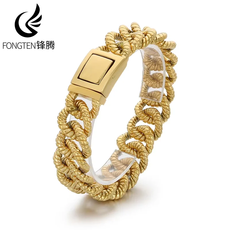 Fongten Stainless Steel Bracelet For Men Snake Bone Chain Bracelet Wrist Male Bangle Waterproof Jewelry Birthday Gift