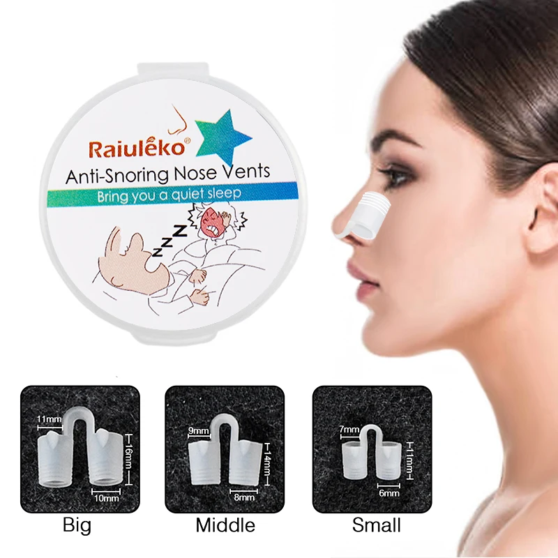 3 Different Sizes Of Medical-Grade Soft Silicone Anti-Snoring Nasal Dilator Ventilation Easy To Breathe Sleep Aid Nose Clip