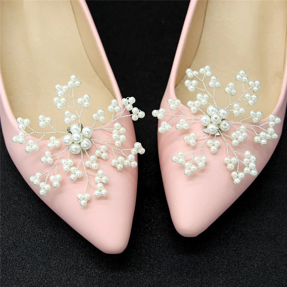 1pair Shoe Clip Wedding Shoes High Heel Women Bride Decoration Rhinestone Shiny Decorative Clips Charm Buckle