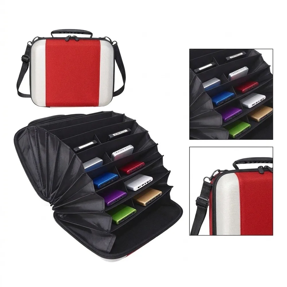 Multiple Portable Hard Drives Case (16-Slot)  Hard-Shell Large-capacity Storage Bag Organizer Accessories
