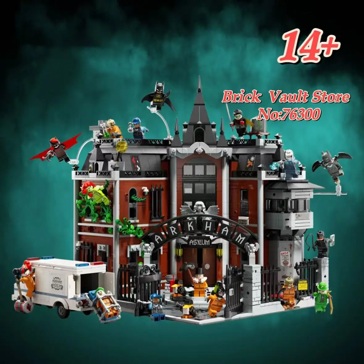 MOC 76300 Hero Series Arkham Asylum Set, Halloween, cadeau de Noël, cadeau d'anniversaire