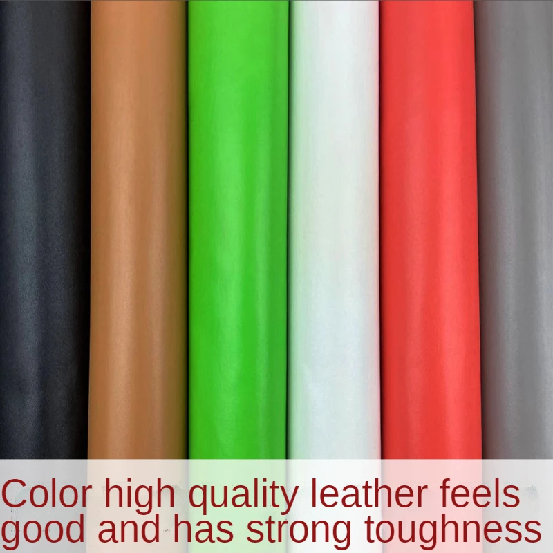 Faux Leather Fabric By The Meter for Sofa Covers Upholstery Diy Interior Sewing PU Napa Cloth Plain Black Blue Thickened Luster