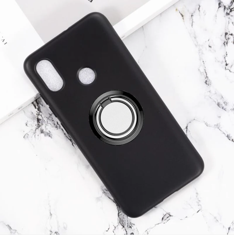 for Xiaomi Mi 8 8SE Mix 2S Back Ring Holder Bracket Phone Case Cover Phone TPU Soft Silicone Cases for Xiaomi Redmi S2 Y2