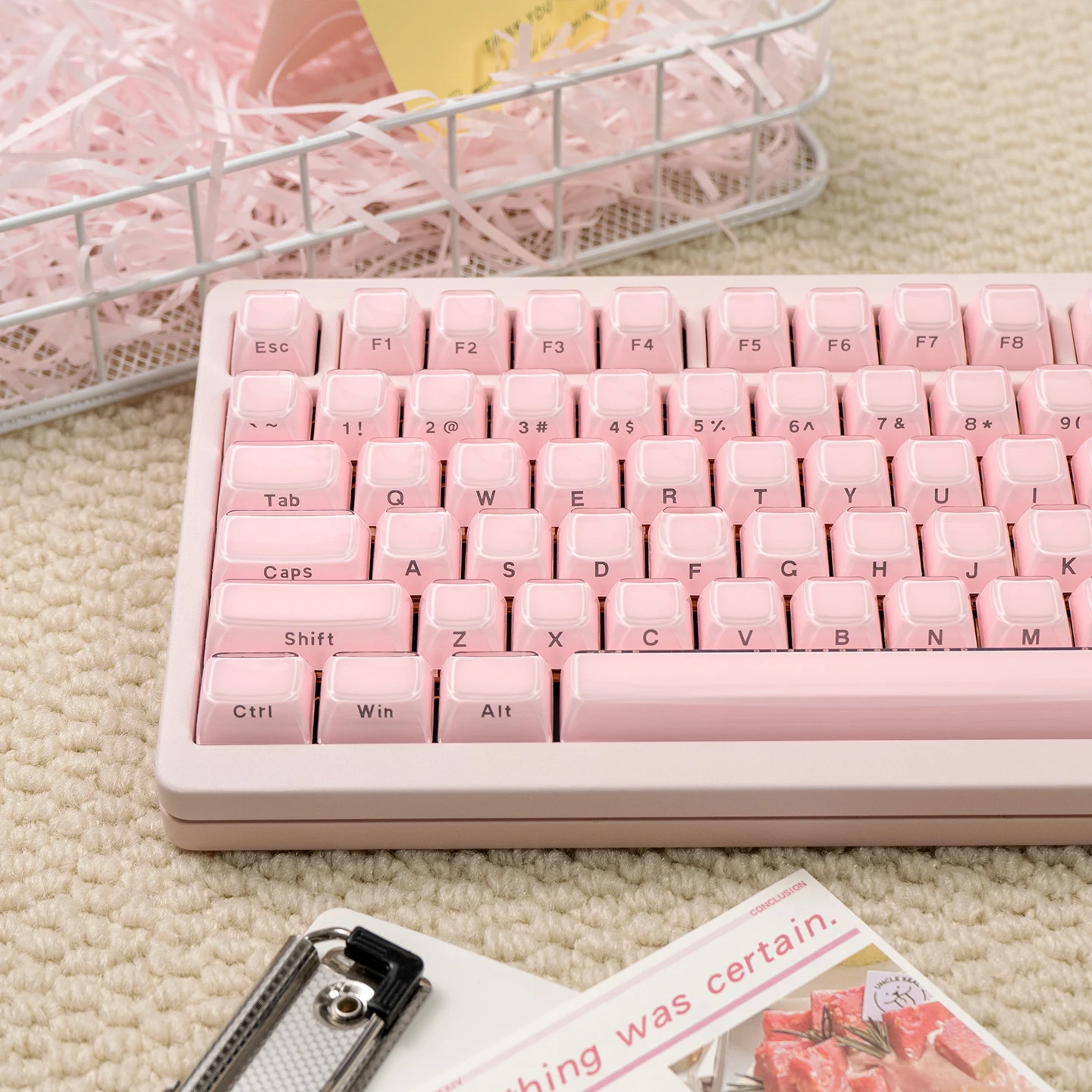 

Pink Translucent Clear Keyboard Keycap OEM Profile Jello Crystal Keycap for Cherry Gateron MX Switches Mechanical Gamer Keyboard