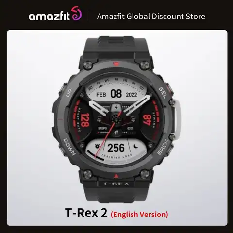 English Version New Original Amazfit T Rex 2 Outdoor GPS Smartwatch 150+Built-in Sports Modes Smart Watch For Android iOS