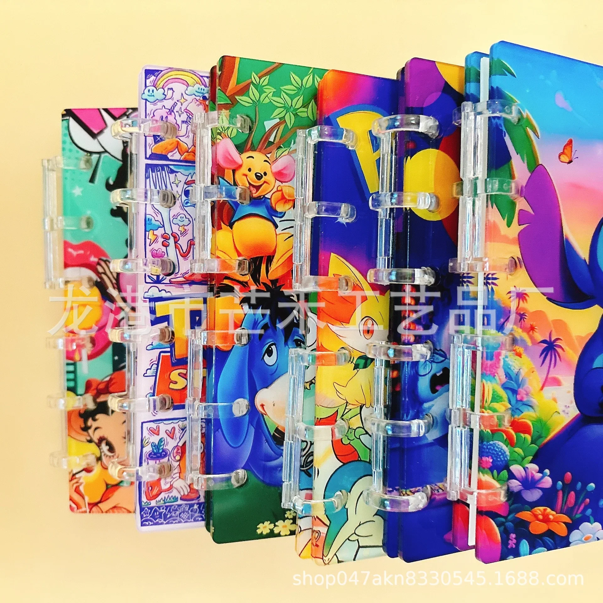 Popular Anime Cartoon Acrylic Book Notebook Exquisite Loose-leaf Book Exquisite Loose-leaf Book A7 A5 Stitch\'s Brain Pooh Betty