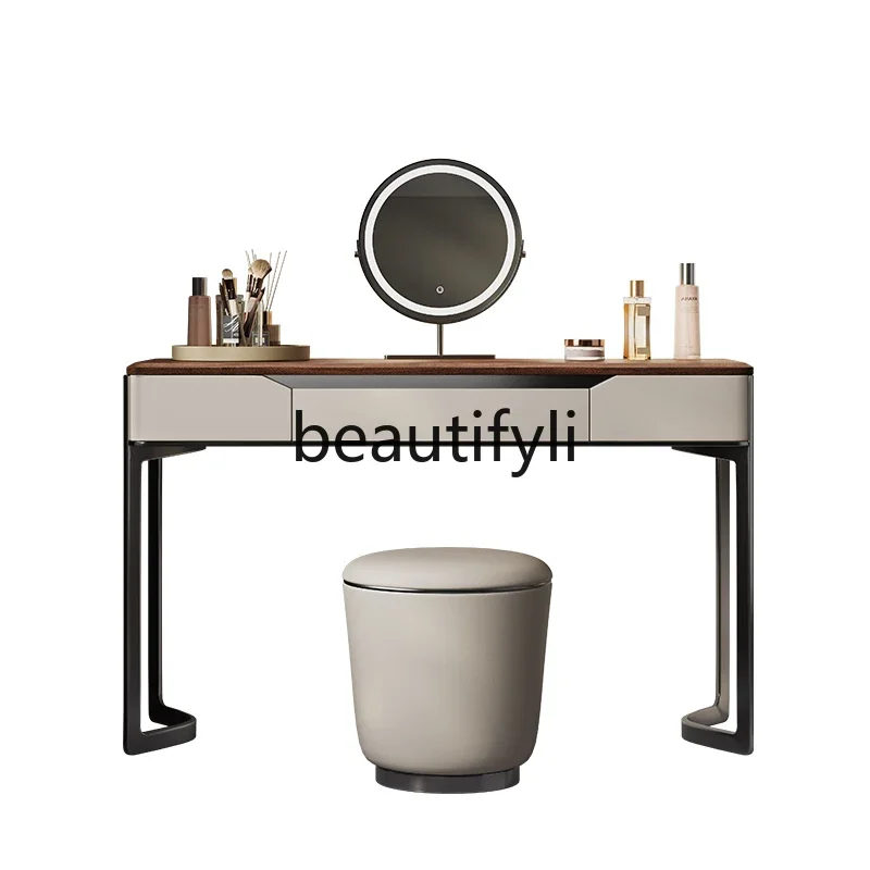 

Italian minimalist walnut solid wood dresser, simple modern high-end light luxury dresser