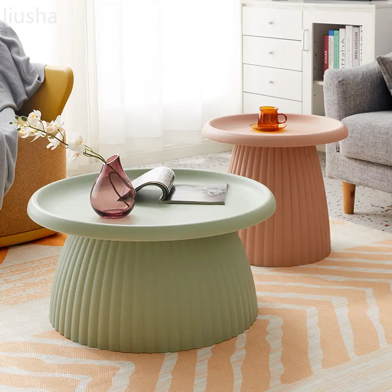 Nordic mushroom small coffee table, small balcony, living room coffee table, simple modern plastic mini side table side table