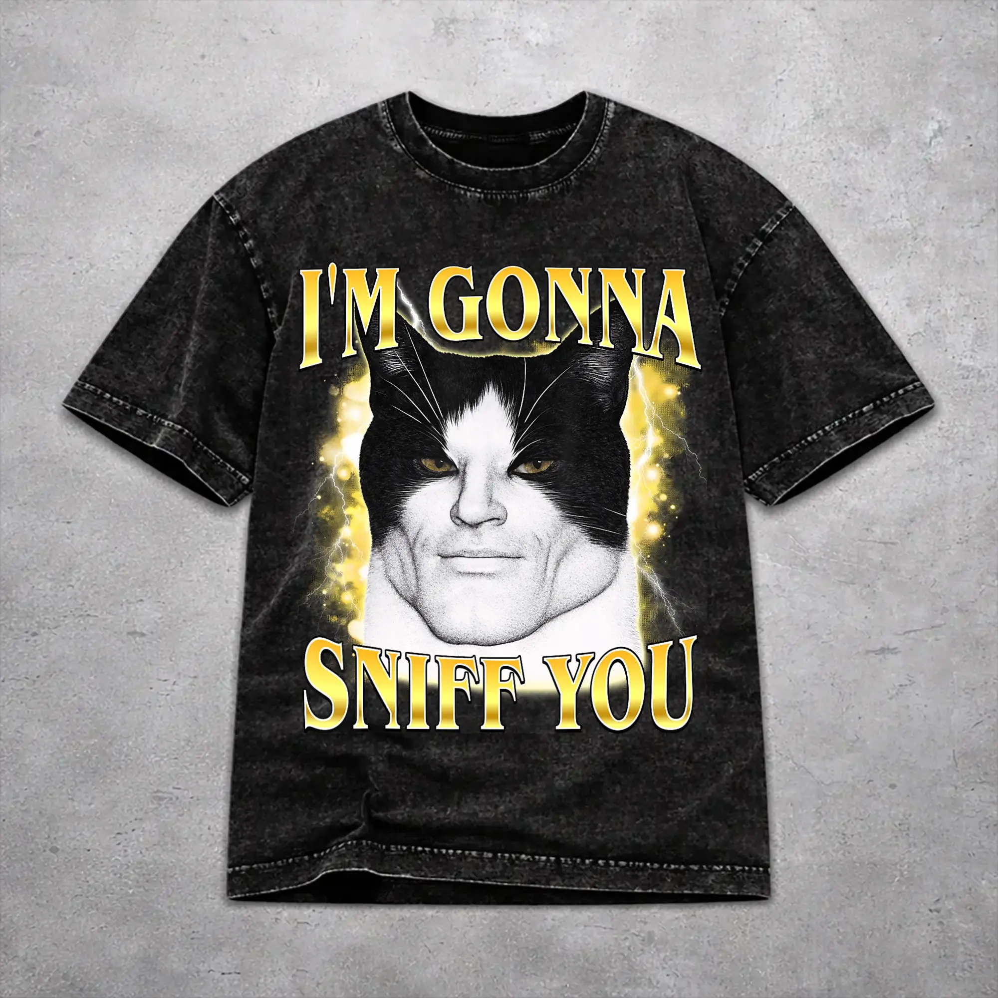 Men Women Wased T-shirts I'm Gonna Sniff You Funny Cat  Printed Shirt Outfit Street  Tees Tops