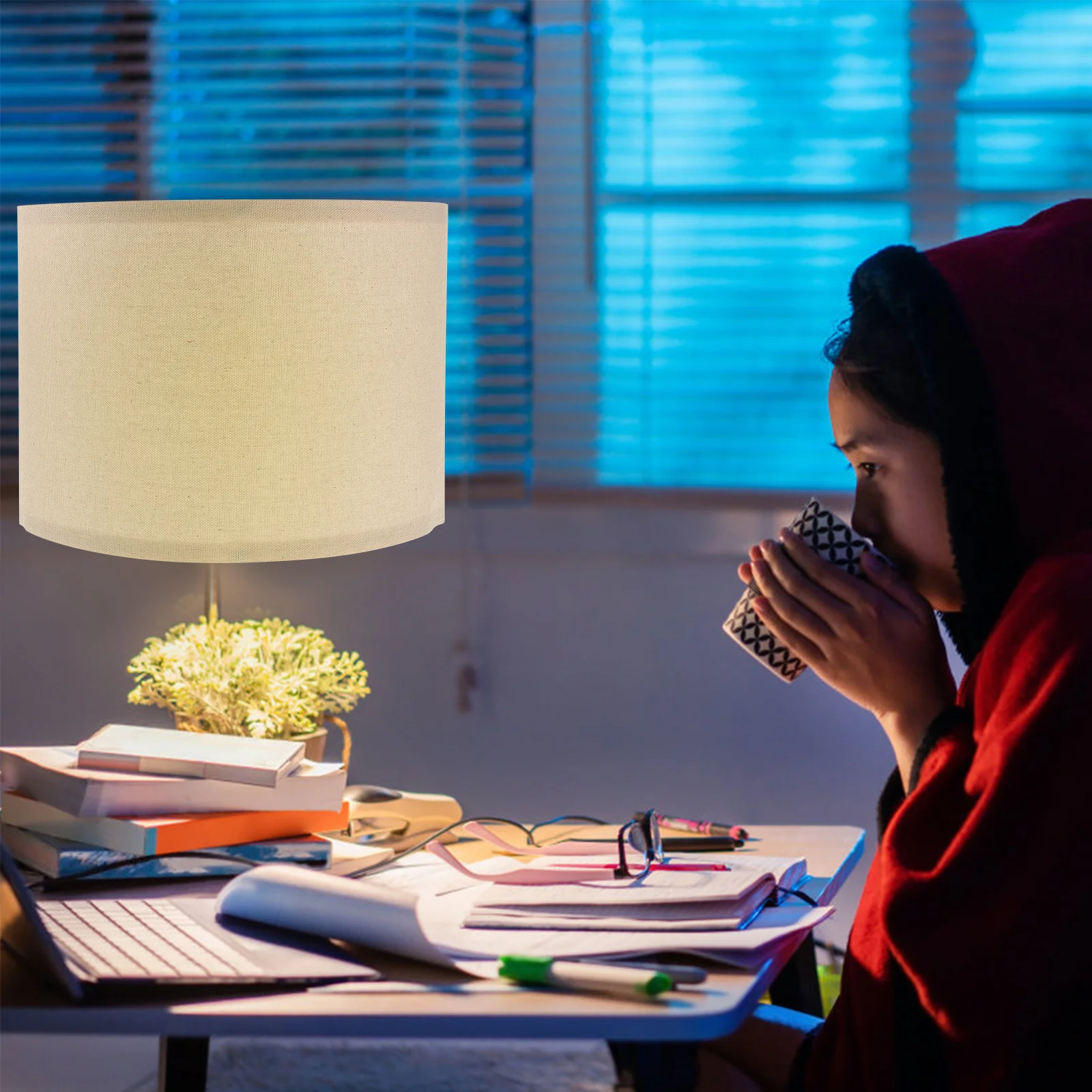 

2pcs Linen Replacement Shade Lamp Shade Covers Replacement For Bedroom Living Room Table Lamp Accessories Light Yellow