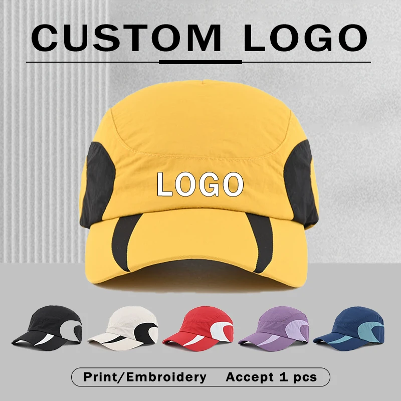 Customizable Logo Color Matching Quick-drying Baseball Cap for Men and Women Summer Thin Breathable Sunscreen Leisure Sports Hat