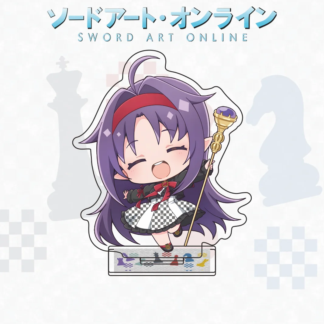Sword Art Online Series New Arrival Acrylic Stand Kirito Asuna Alice Q‑Version Chess Outfit Desktop Collectible Gift Keychain