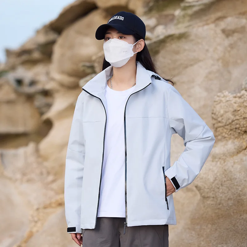 

ex Outdoor Windbreaker Jaet Loose Fit Hooded Waterproof Spring Autumn Casual Sle Long Sve Busin Gentleman Coat