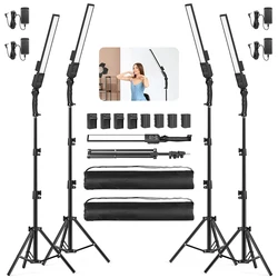 4pcs LED Photography Studio Lighting Hand Stick Kit Video Light 2800-5500k Photoshoot Fill Lights With Battery Live Streaming