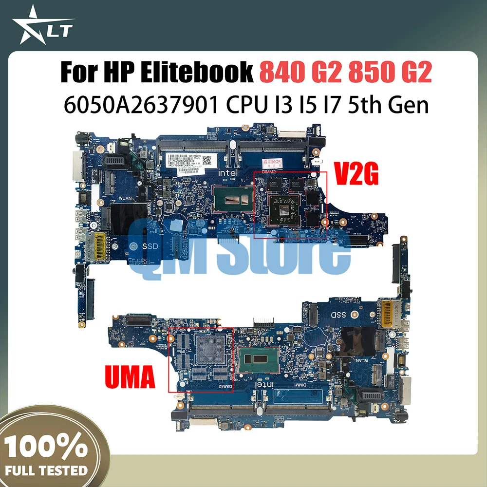 Mainboard For HP Elitebook 840 G2 850 G2 Laptop Motherboard I5 I7 5th Gen CPU 6050A2637901 799510-601 799510-501 799513-601