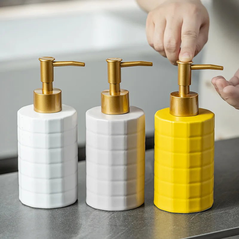 

300 мл креативная керамическая клетчатая бутылка для лосьона, изысканный дозатор мыла, шампунь для отеля, мытье тела, дезинфицирующее средство для рук, дозирующая бутылка