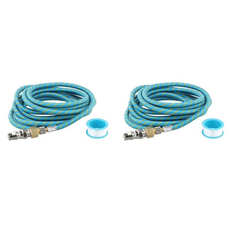 WORTHOWN-2Pcs 3 mètres/9.84Ft Nylon tressé aérographe tuyau d'air Standard 1/8 pouces-1/4 pouces adaptateur combinaison pour Air Bursh