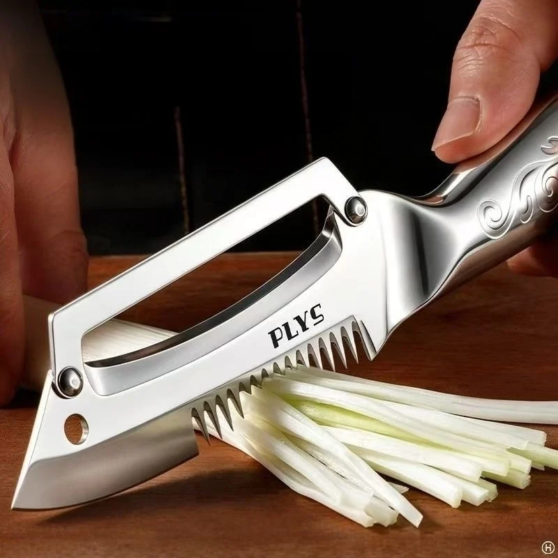Multi-Function Stainless Steel Peeler Cutter Onion Thread Tool Shredder Slicer Peeling Three-In-One Kitchen Tool
