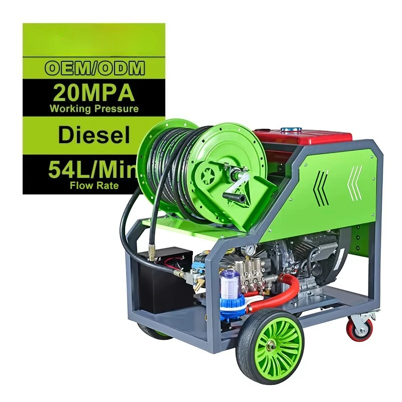 Industriële Heavy Duty Hogedruk Afvoerpijpreiniger Dieselboor Rioolreinigingsmachine Met High Flow Pomp