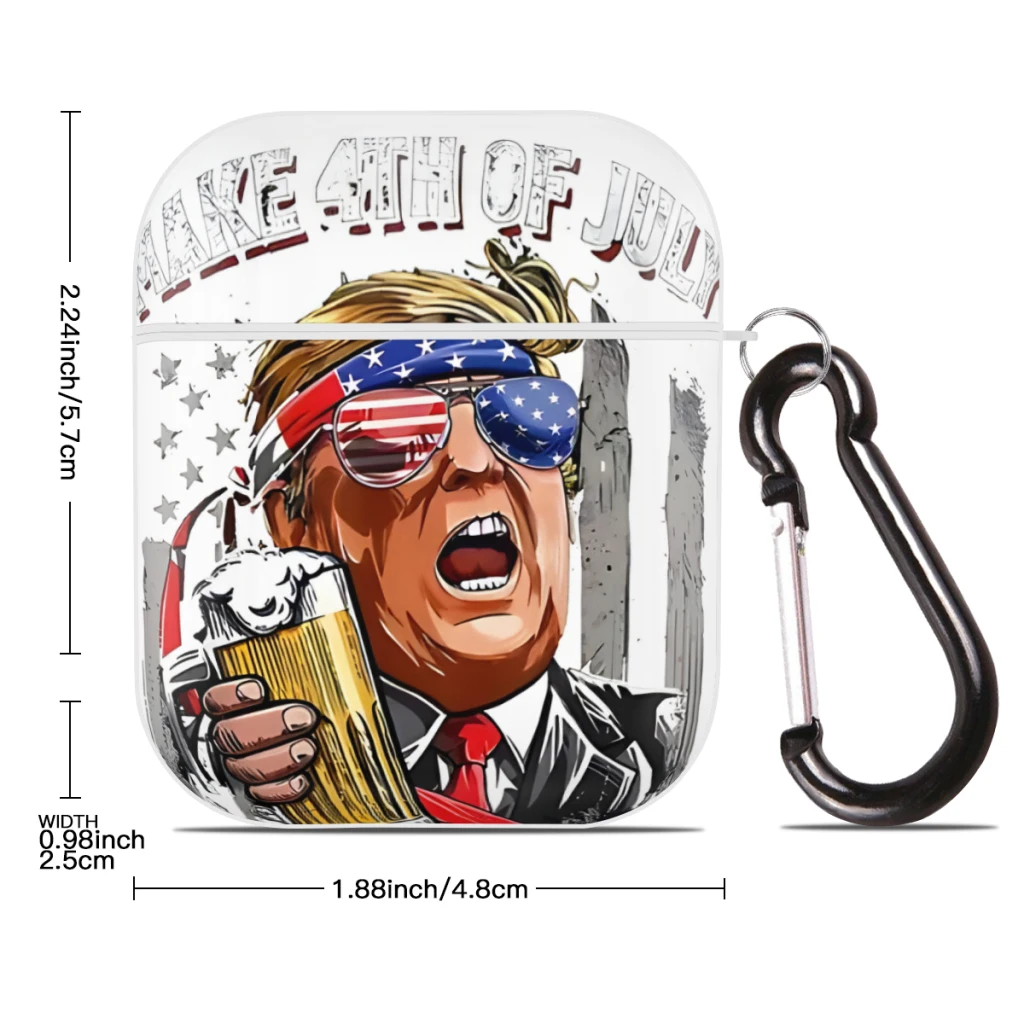 4Th Of July American Flag Shirt Funny Gift for AirPods Case Cover,  Hard PC Protective Cover with Buckle, Compatible with