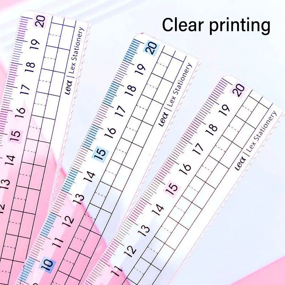 Creative Transparent Ruler With Wavy Line Preventing Myopia Scale Ruler Plastic Drawing Measurement Tool School Office
