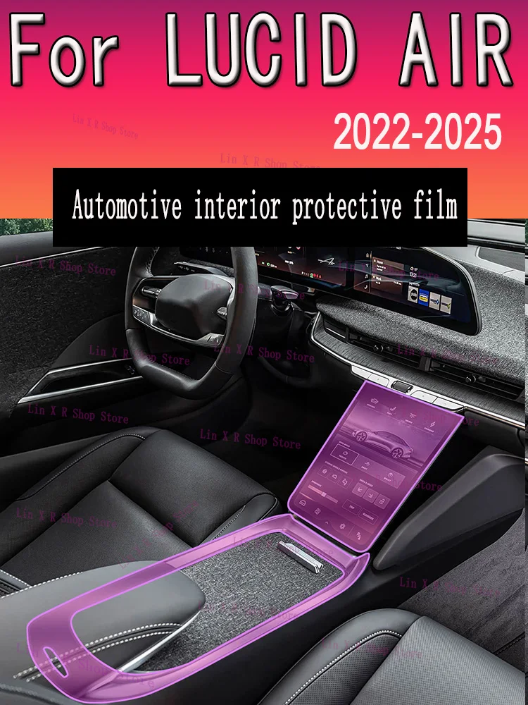 

For LUCID AIR (2022-2025) Gearbox Panel Navigation Screen Automotive Interior TPU Protective Film Cover Anti-Scratch Sticker