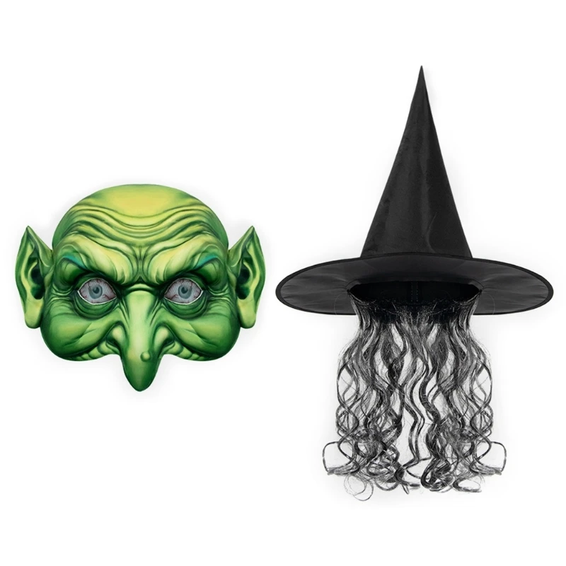 Halloween Witch Mask Cosplay Wizard Hat Witch Hat Women Men Unisex Witch Costume Pointed Hat Party Hat Festival Headwear