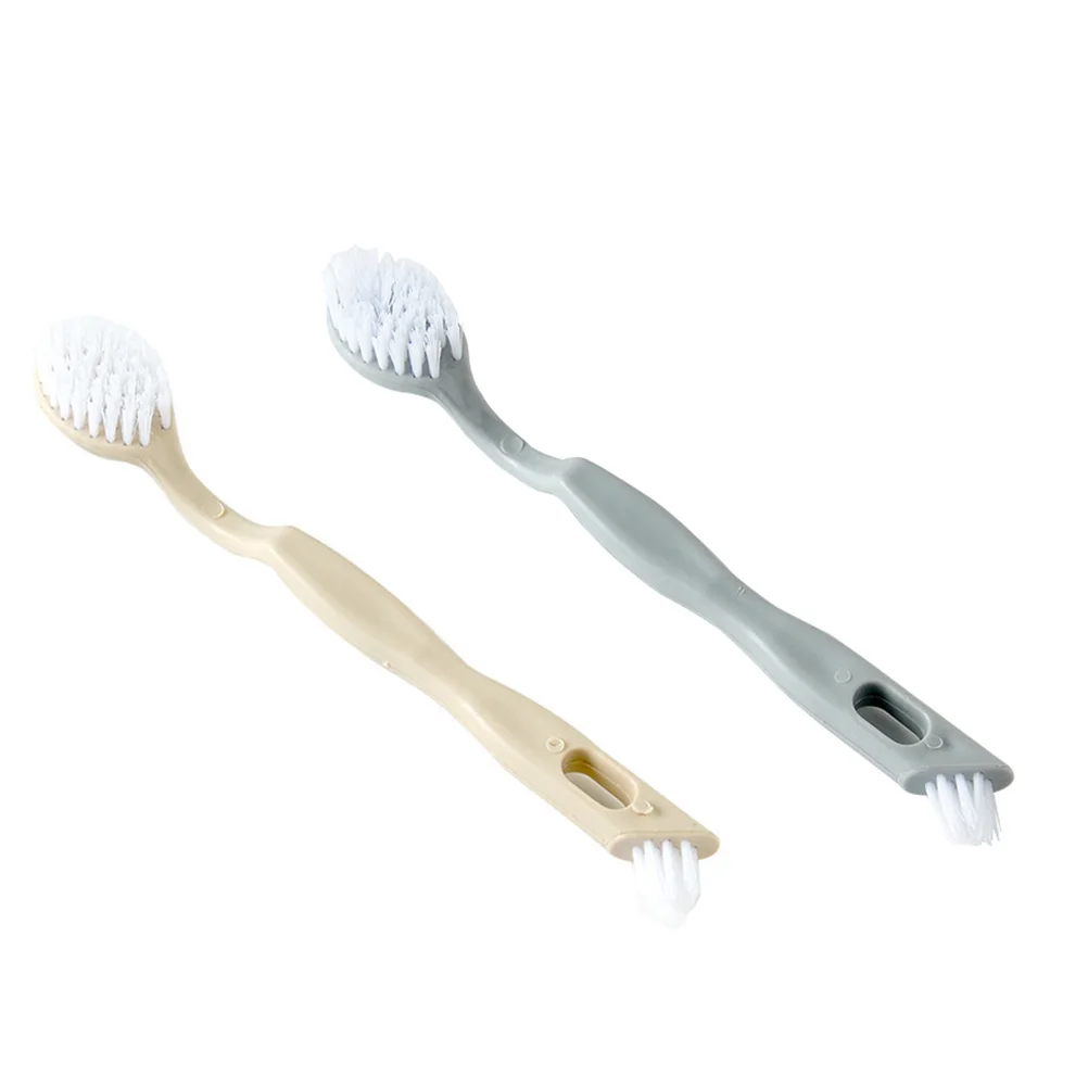

2pcs Shoes Brush Beige Grey Long Handle For Home Kitchen Bathtub Floor Household Cleaning Tool Bristles Washing Brush Clothes