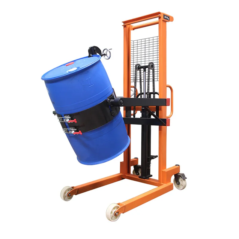 

Manual hydraulic oil drum raised and flipped unloading truck Iron drum Plastic drum Cylinder truck Scale Reloading
