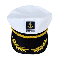 Kids Captain Hats Adjustable White Sailors Navy Marine Admiral Baseball Caps for Yacht Theme Party Costume Performance Access