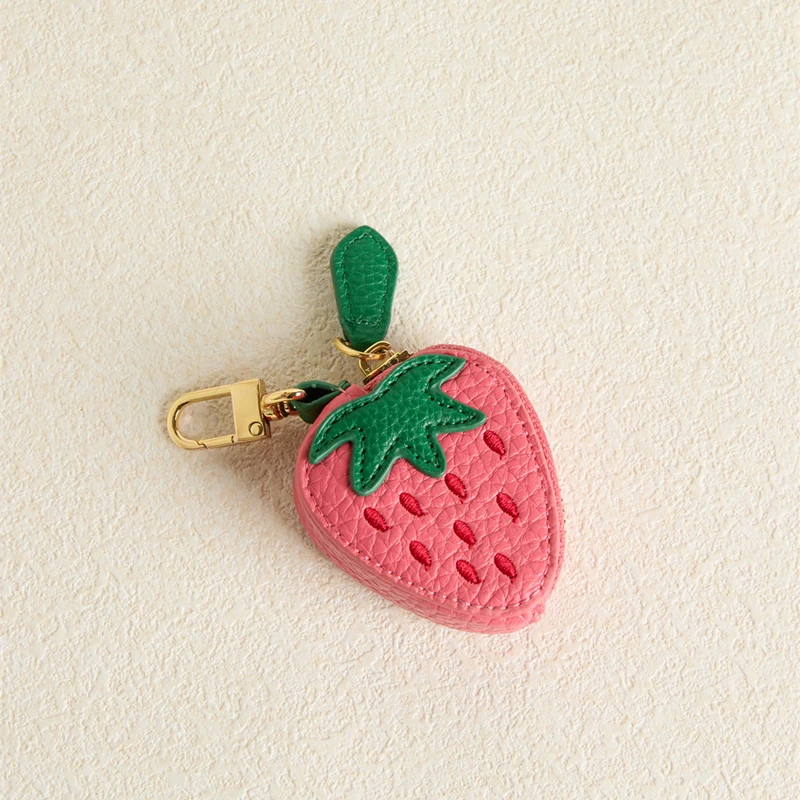 Strawberry Fruit Charm portemonnee schattige sleutelhanger mini-zakje Portemonnee cadeau voor meisjesvrouwen