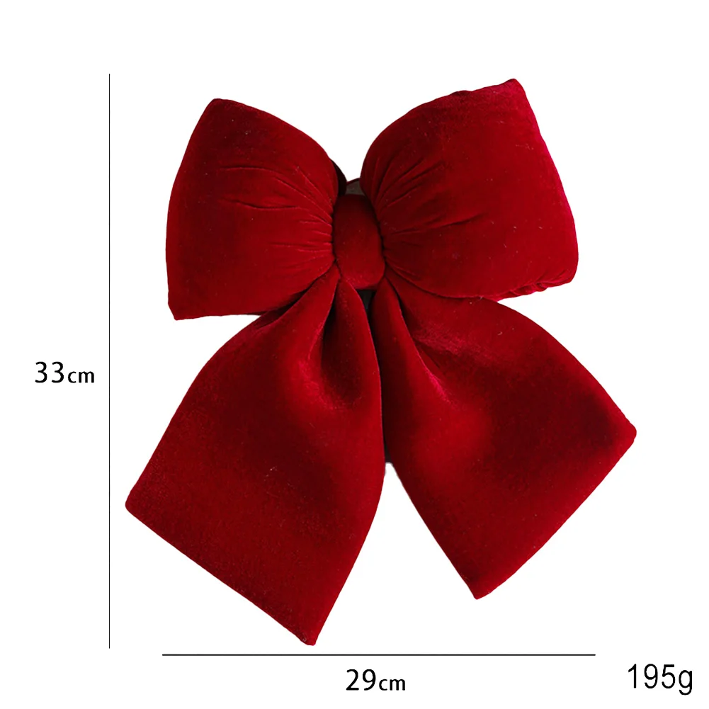 

20cm X 20cm Red Wreath Bows Indoor And Outdoor Decorations Sturdy And Resistant Suede Finish For Christmas Tree