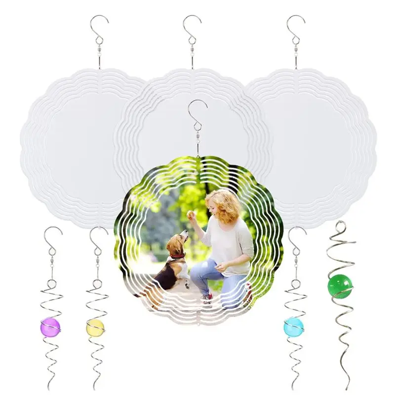 

A88E-With Ball Spiral Tail Different Colors Gazing Ball Spiral Tail 10 Inch 3D Wind Spinner DIY For Suspension Trim For Yards Ga