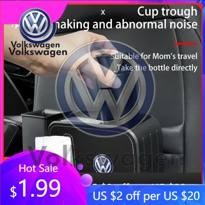 

For VOLKSWAGEN VW GTI B6 VW For Volkswagen Car Seat Trash Can with Paper Box Pressing Type Trash Car Accessories For Volkswagen