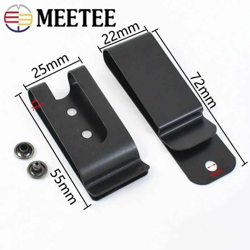 2/5Pcs Meetee Metal Belt Clips Buckle Double Holes Sheath Spring Clip Hooks for Pockets Wallet Band Loop Clasp Accessories